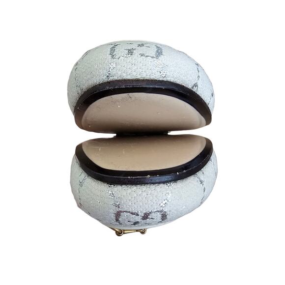 Gucci GG Princetown Horsebit Flat Mule Slipper Canvas White Silver Size 37 US 7 - Picture 8 of 12